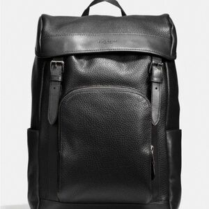 COACH Black Leather Men's Henry Backpack